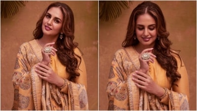 Huma Qureshi: The 'Gangs of Wasseypur' actor wished her fans Eid Mubarak by sharing stunning pictures of herself in a yellow Anarkali set.  (Instagram/@iamhumaq)