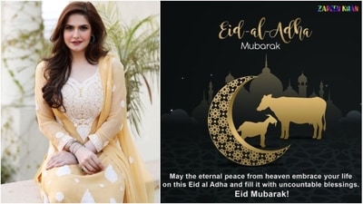 Zareen Khan: Zareen shared a graphic on Instagram which read, "May the eternal peace from heaven embrace your life on this Eid al Aadha and fill it with uncountable blessings. Eid Mubarak!" (Instagram/@zareenkhan)