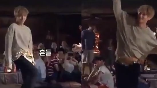 BTS singer V performing belly dance in Dubai.