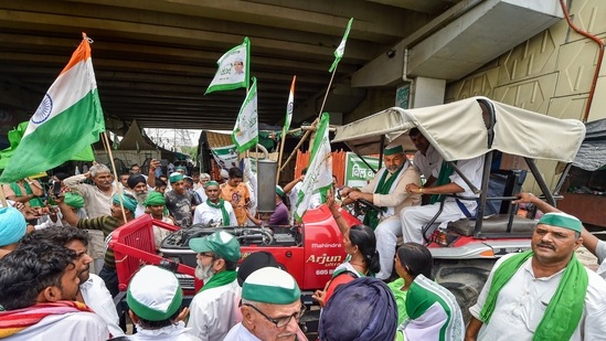 Farmers have been protesting across the country against the three new farm laws. (PTI Photo/ Manvender Vashist)(PTI)