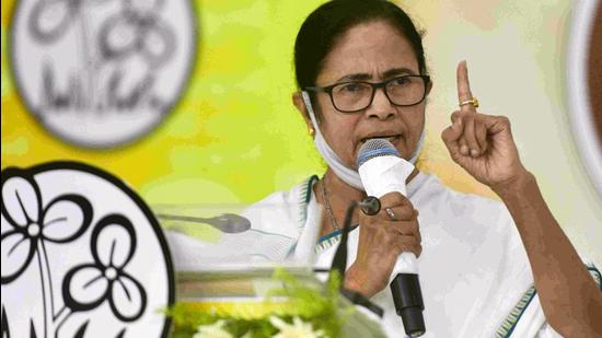 West Bengal CM Mamata Banerjee speaks during Sahid Divas in Kolkata. (PTI)