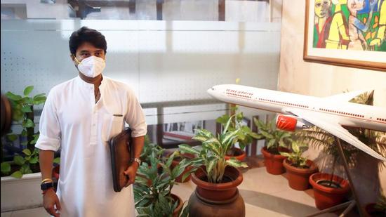 Jyotiraditya Scindia, who took charge as the new minister of Aviation earlier this month, formed 3 key advisory groups to revive the sector on July 21. (Sanjeev Verma/HT PHOTO) Jyotiraditya Scindia, who took charge as the new minister of Aviation earlier this month, formed 3 key advisory groups to revive the sector on July 21. (Sanjeev Verma/HT PHOTO)