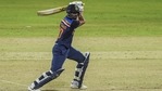 Deepak Chahar carves the ball through covers. (Twitter) Deepak Chahar carves the ball through covers. (Twitter)