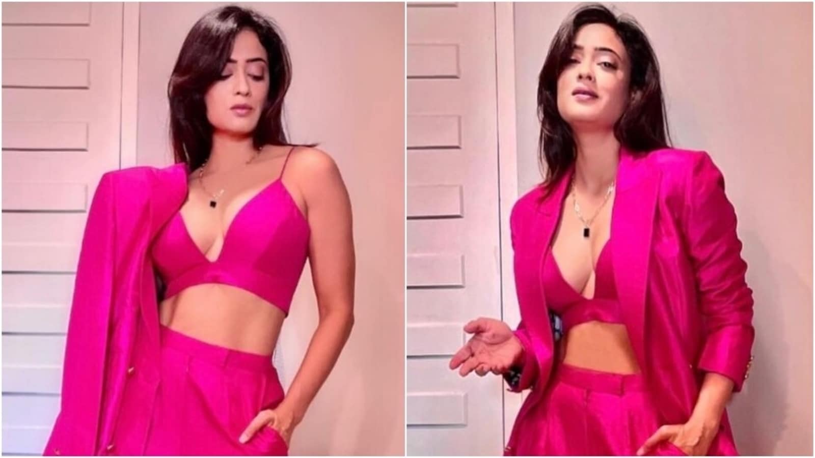 Pics: Shweta Tiwari in hot pink bralette and pants channels her inner boss  lady | Fashion Trends - Hindustan Times