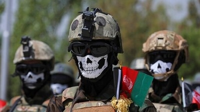 New Afghan Army Special Forces attend their graduation ceremony after a three-month training program at the Kabul Military Training Centre. (AP)