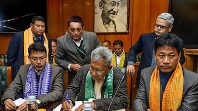 M Batha and his cadres were part of the 1,615 militants who had surrendered in January last year after the signing of the third Bodo peace pact between the Centre and four factions of National Democratic Front of Bodoland (NDFB). (PTI) M Batha and his cadres were part of the 1,615 militants who had surrendered in January last year after the signing of the third Bodo peace pact between the Centre and four factions of National Democratic Front of Bodoland (NDFB). (PTI)