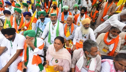 BKU leader Rakesh Tikait also condemned the incident. (Raj K Raj / Hindustan Times) BKU leader Rakesh Tikait also condemned the incident. (Raj K Raj / Hindustan Times)