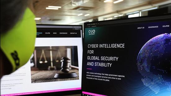 The website of Israel-made Pegasus spyware . Private Israeli firm NSO Group has denied media reports its Pegasus software is linked to the mass surveillance of journalists and rights defenders, and insisted that all sales of its technology are approved by Israel's defence ministry. (AFP)