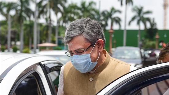 Minister Ashwini Vaishnaw during the monsoon session of Parliament in New Delhi on Thursday, July 22. (PTI)