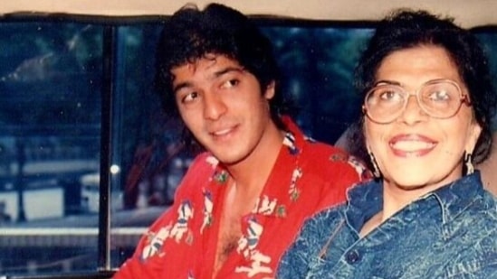 Chunky Panday with his mother Snehlata Panday.