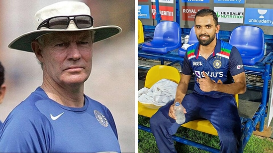 Greg Chappell and Deepak Chahar. (Reuters/BCCI)