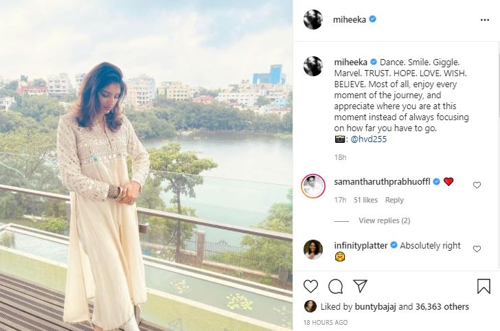 Samantha Akkineni and Venkatesh's daughter Aashritha Daggubati showered her with praise.