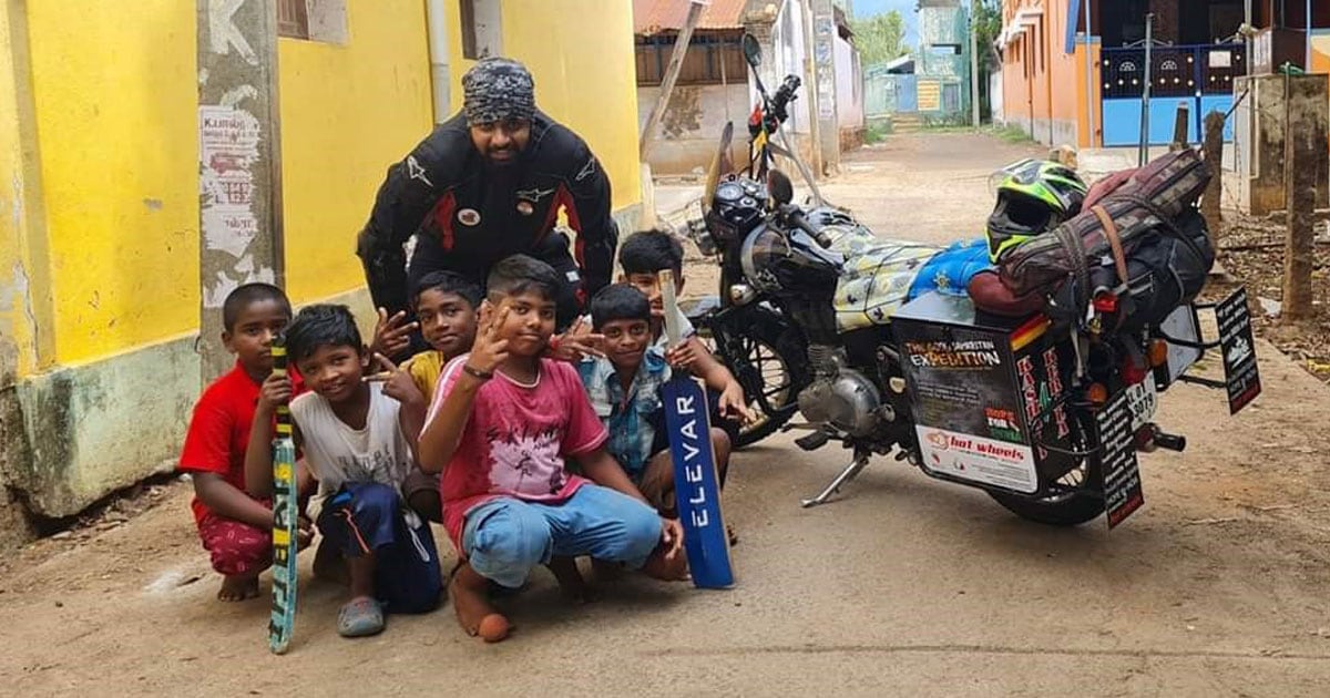 Mahesh with some kids. Mahesh with some kids.