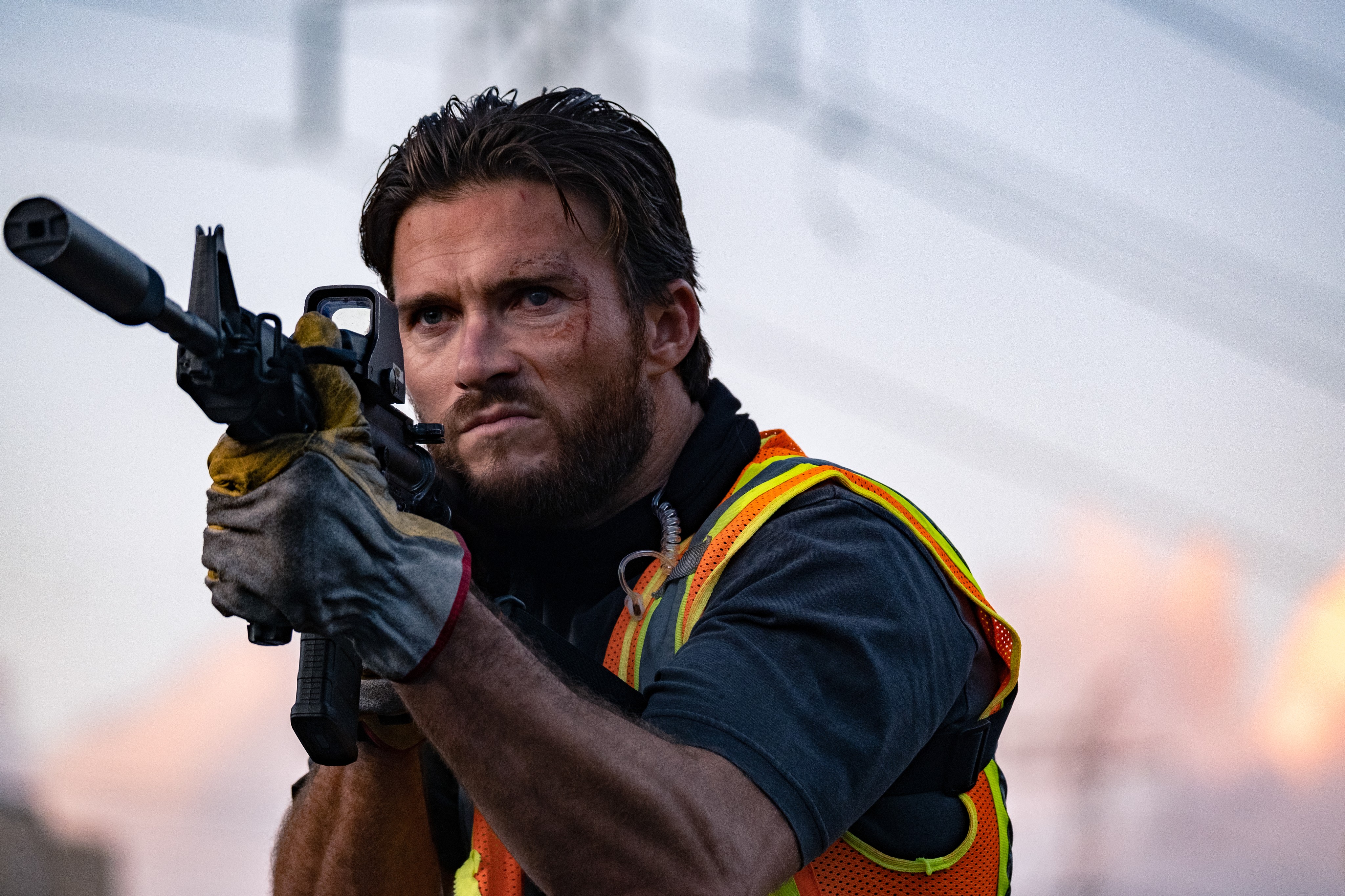 Scott Eastwood in a still from Wrath of Man.