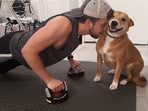 The dog named Chelsea doing everything in her power to stop her human from working out. (Reddit/iamtheliquor__) The dog named Chelsea doing everything in her power to stop her human from working out. (Reddit/iamtheliquor__)