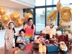 Maanayata Dutt celebrates her birthday with twins Iqra and Shahraan. Maanayata Dutt celebrates her birthday with twins Iqra and Shahraan.