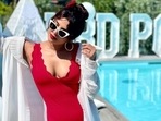 Priyanka Chopra in a scalloped swimsuit. Priyanka Chopra in a scalloped swimsuit.