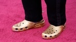 This year's Oscars musical director Questlove (detail gold Crocs) arrives at the Oscars on April 25, 2021, at Union Station in Los Angeles. (AFP) This year's Oscars musical director Questlove (detail gold Crocs) arrives at the Oscars on April 25, 2021, at Union Station in Los Angeles. (AFP)