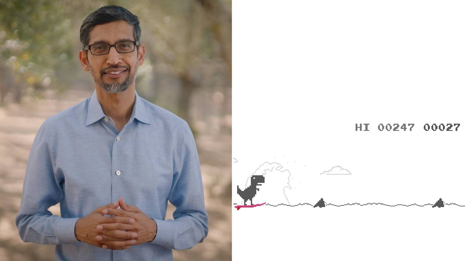 Sundar Pichai Posts Pic Of Google S Dino Game It Has A Surprise Trending Hindustan Times