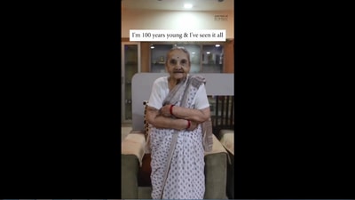 The image shows 100-year-old woman named Kamala. (Instagram/@officialhumansofbombay)