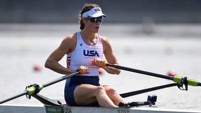 Tokyo 2020 Olympics - Rowing - Women's Single Sculls - Heats - Sea Forest Waterway, Tokyo, Japan - July 23, 2021. Kara Kohler of the United States before competing REUTERS/Piroschka Van De Wouw (REUTERS)