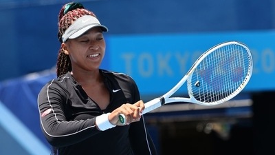 Naomi Osaka during training. (REUTERS)