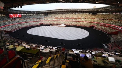 Tokyo 2020 Olympics Opening Ceremony - General view inside the Olympic Stadium, Tokyo, before the opening ceremony. (REUTERS)