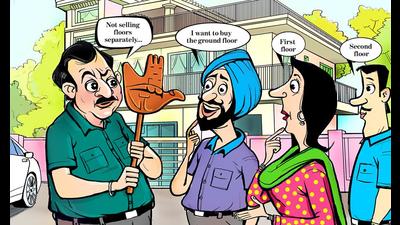 At present, Chandigarh does not allow the partition of residential plots into three-storeyed apartments. (ILLUSTRATION: BISWAJIT DEBNATH/HT) At present, Chandigarh does not allow the partition of residential plots into three-storeyed apartments. (ILLUSTRATION: BISWAJIT DEBNATH/HT)