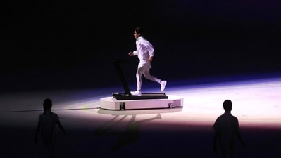 The Tokyo 2020 Olympics opening ceremony: Japan's Arisa Tsubata , a nurse and boxer, was seen is running along on a treadmill, signifying the perseverance the preparations that have gone into the Games. (TWITTER) The Tokyo 2020 Olympics opening ceremony: Japan's Arisa Tsubata , a nurse and boxer, was seen is running along on a treadmill, signifying the perseverance the preparations that have gone into the Games. (TWITTER)