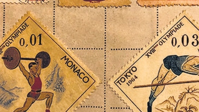 Stamps of different cities and countries with various Olympic games on them. (HT PHOTO)