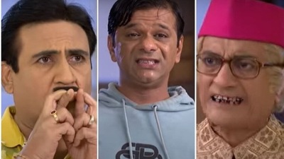 Jethalal, Bagha and Bappuji in a scene from Taarak Mehta Ka Ooltah Chashmah. Jethalal, Bagha and Bappuji in a scene from Taarak Mehta Ka Ooltah Chashmah.