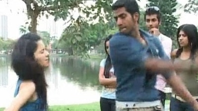 Ashutosh Kaushik and Shambhavi in the Roadies 5.0 finale. Ashutosh Kaushik and Shambhavi in the Roadies 5.0 finale.