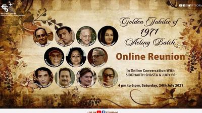 An online reunion of FTII’s Acting batch (1971-73) in celebration of the Golden Jubilee of their entry into the then Film Institute of India (now Film and Television Institute of India - FTII) will see some famous actors of yesteryears come together to share memories on July 24. (HT PHOTO) An online reunion of FTII’s Acting batch (1971-73) in celebration of the Golden Jubilee of their entry into the then Film Institute of India (now Film and Television Institute of India - FTII) will see some famous actors of yesteryears come together to share memories on July 24. (HT PHOTO)