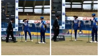 The video of Dhawan celebrating his first toss-win as an Indian captain went viral on Twitter on Friday. The video of Dhawan celebrating his first toss-win as an Indian captain went viral on Twitter on Friday.