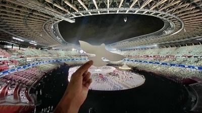"Building a peaceful and better world through sport": Paper doves rain from the sky at the Tokyo 2020 Olympics opening ceremony. (TWITTER) "Building a peaceful and better world through sport": Paper doves rain from the sky at the Tokyo 2020 Olympics opening ceremony. (TWITTER)
