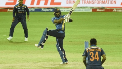 Avishka Fernando scored his second fifty of the series and was named Player of the Match for his innings of 76.  (Getty Images)