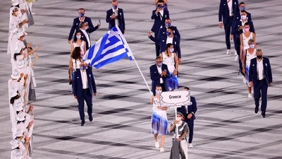 The Tokyo 2020 Olympics opening ceremony: The nations parade began with the contingent of Greece walking out first. (AFP)