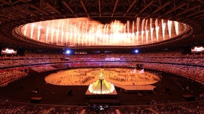 The Tokyo 2020 Olympics opening ceremony: The end as action resumes on Day 2. (AFP) The Tokyo 2020 Olympics opening ceremony: The end as action resumes on Day 2. (AFP)