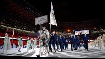 The Tokyo 2020 Olympics opening ceremony: They were followed by the IOC Refugee team, who are taking part in the Olympic for the second time. (AFP) The Tokyo 2020 Olympics opening ceremony: They were followed by the IOC Refugee team, who are taking part in the Olympic for the second time. (AFP)