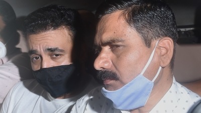 Raj Kundra was clicked by the paparazzi as he left the Byculla Jail. Raj Kundra was clicked by the paparazzi as he left the Byculla Jail.