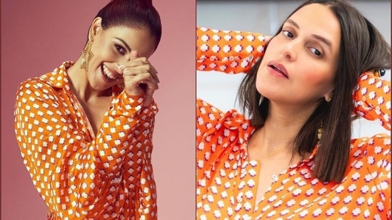 While Neha decided to turn her shirt dress into a shirt and wear it with a solid coloured skirt to dial down the look, Genelia amped it up by wearing it as a dress and accessorizing it to perfection.(Instagram)