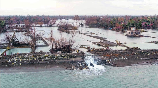 A view of Namkhana near the Sunderbans, in South 24 Parganas district of West Bengal, hit by cyclone Amphan in 2020. (File photo) A view of Namkhana near the Sunderbans, in South 24 Parganas district of West Bengal, hit by cyclone Amphan in 2020. (File photo)