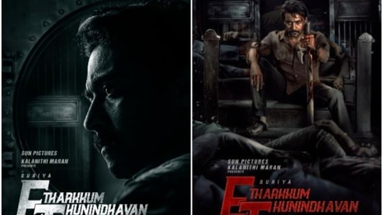 Suriya in the posters of Etharkkum Thunindhavan.