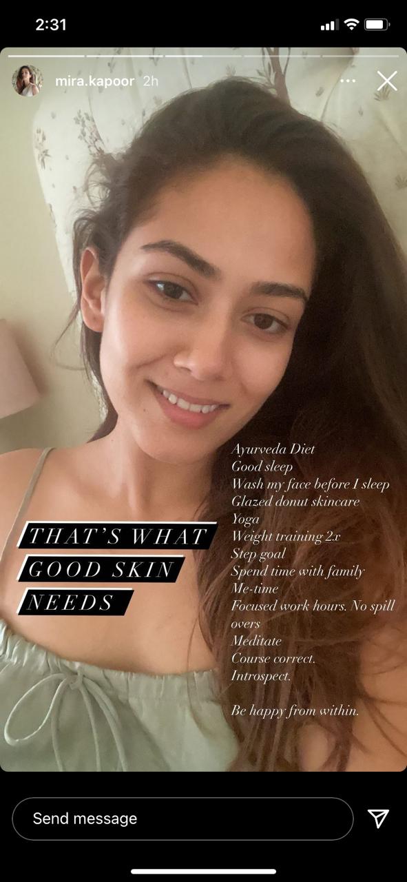 Mira Rajput's tips for beautiful skin.