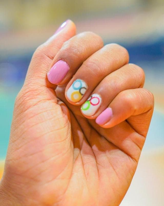 Badminton ace PV Sindhu shared her Olympic inspired nail art on Instagram. (Photo: pvsindhi1/Instagram) Badminton ace PV Sindhu shared her Olympic inspired nail art on Instagram. (Photo: pvsindhi1/Instagram)