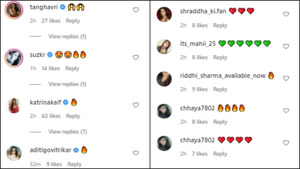 Comments on Malaika Arora's post. Comments on Malaika Arora's post.