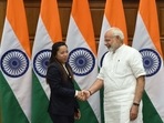 Mirabai Chanu with PM Modi.