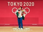 Weightlifter Mirabai Chanu after winning silver medal at the T0kyo Olympics. 