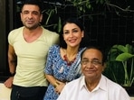 Eijaz Khan with Pavitra Punia and his father. Eijaz Khan with Pavitra Punia and his father.