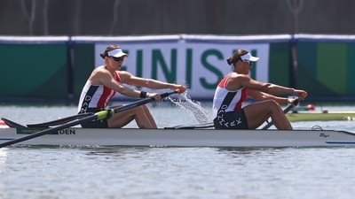 Tokyo 2020 Olympics - Rowing - Women's Pair - Heats - Sea Forest Waterway, Tokyo, Japan - July 24, 2021. Hedvig Rasmussen of Denmark and Fie Udby Erichsen of Denmark in action REUTERS/Leah Millis (REUTERS)